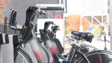 downtown city bike rental. rent a bike. urban economic transportation.