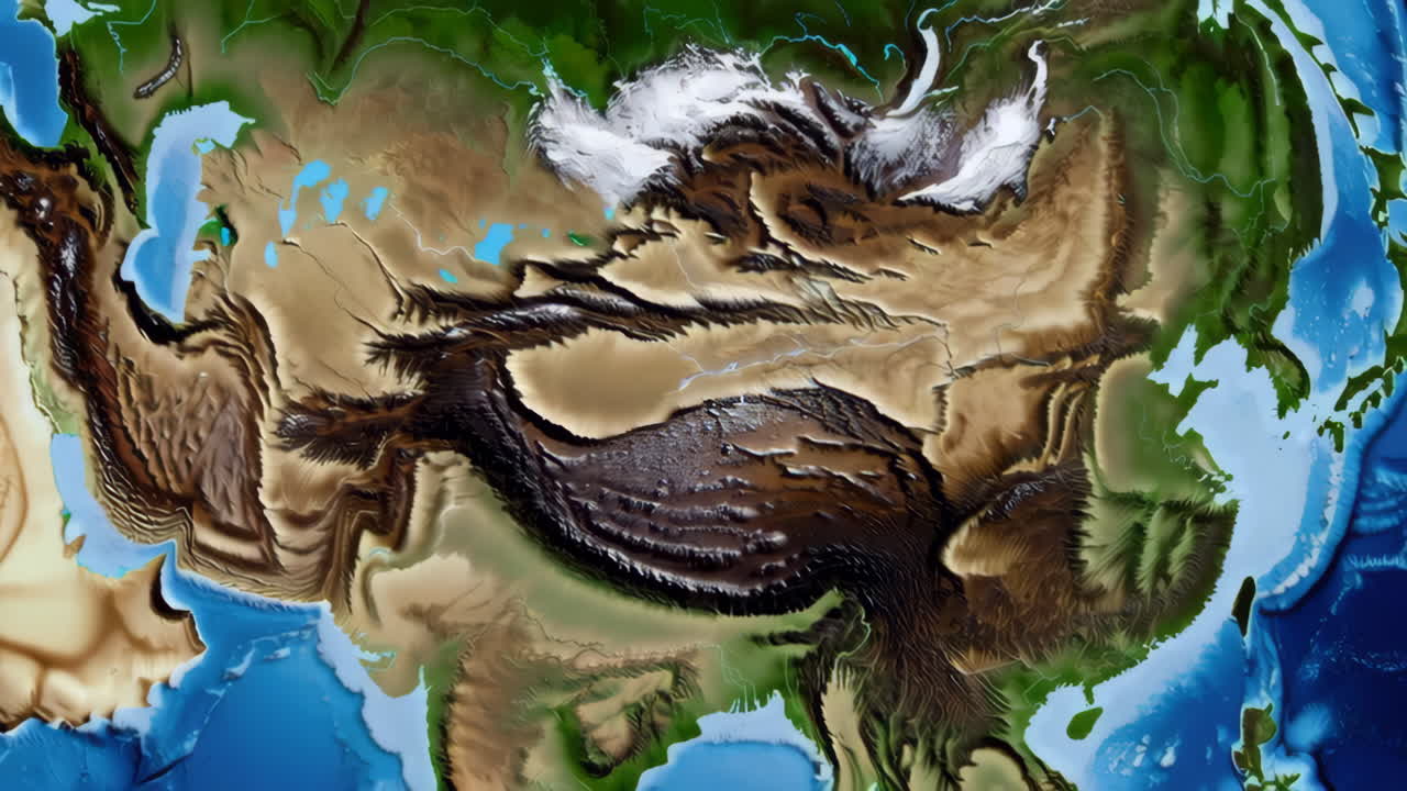 Central Asia Topographic Map