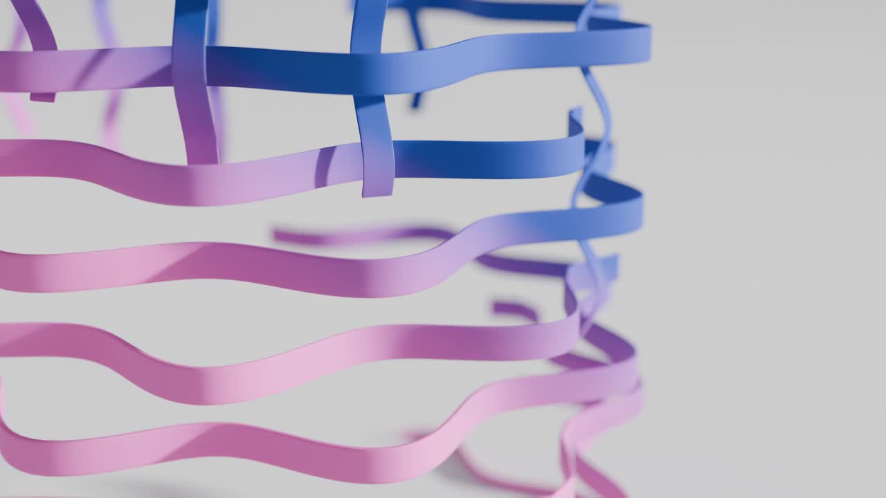 Abstract geometric design with colorful paper ribbons