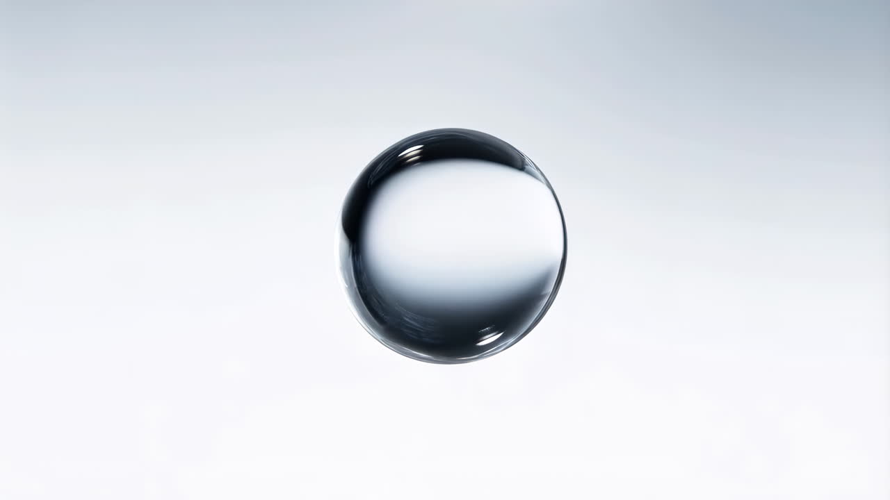 Clear Water Droplet on White Background