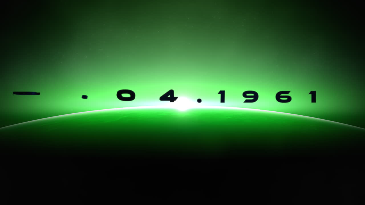 12.04.1961 with green flash and planet in galaxy