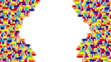 barra de lápiz 3d patrón de onda de baraje isométrico virtual, educación o diseño de concepto de papelería de negocios ilustración en fondo blanco animación de bucle sin costuras 4k, con espacio de copia