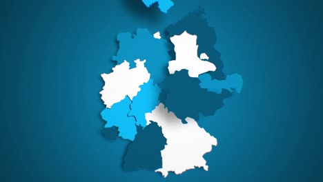 motion graphics animated map of germany forming - blue