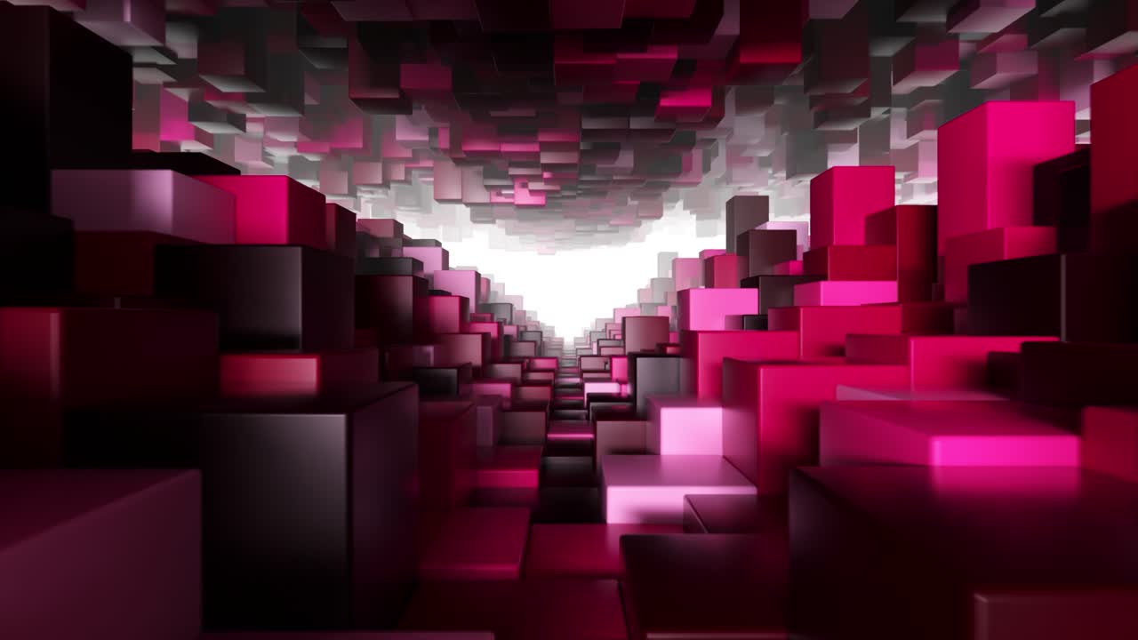 abstracto túnel 3d de cubos