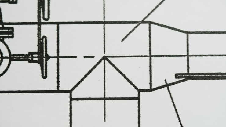 Close-up Views of Technical Engineering Drawings