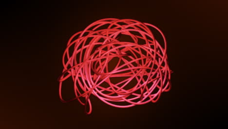 red presentation intro background animation of abstract circle string nest