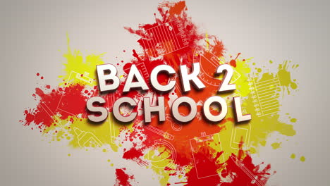 back to school on blackboard with school elements