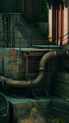 steampunk urban fantasy city dock