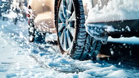 a car is covered in snow on the side of the road