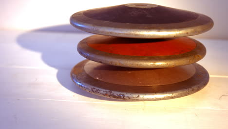 close up of discus on a table