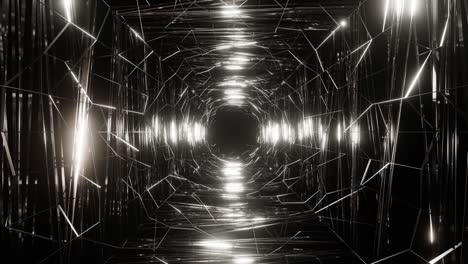 4k 3d animation. flight in abstract sci-fi tunnel seamless loop. futuristic motion graphics, high tech background