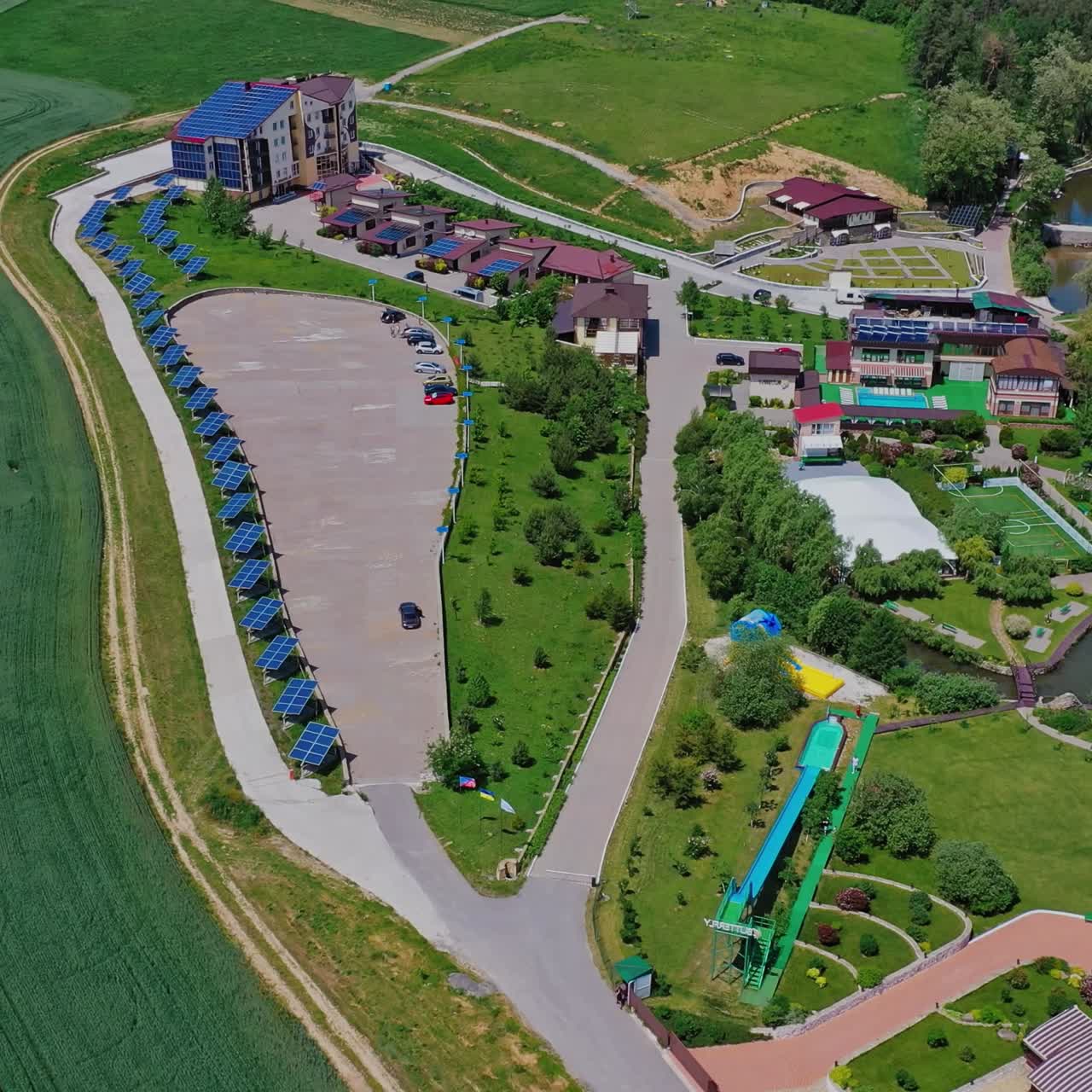 Aerial view of recreational facilities