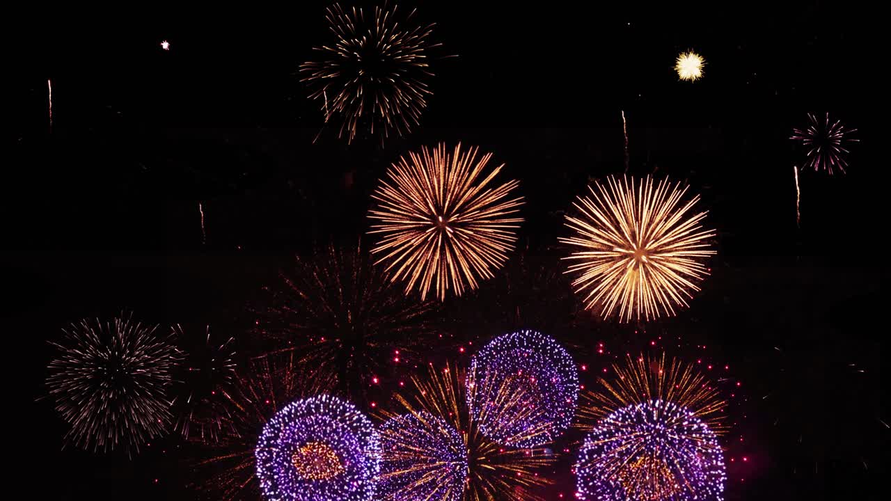 Beautiful celebration greeting fireworks colorful fireworks abstract background anniversary