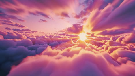 sunset through clouds