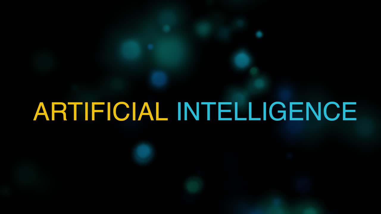 Animated moving kinetic background AI A.I artificial intelligence text neural network GPT