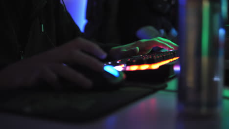 detail shot of a gamer playing