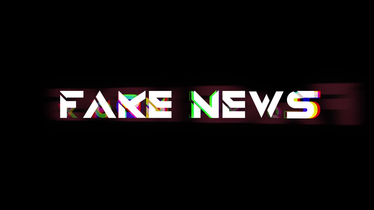 FAKE NEWS Glitch Text Animation Background, Loop