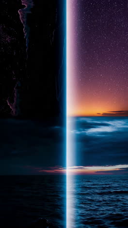 day to night transition over the ocean