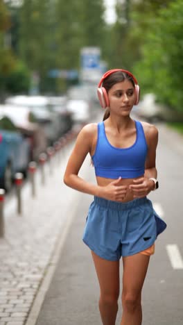 woman running outdoors