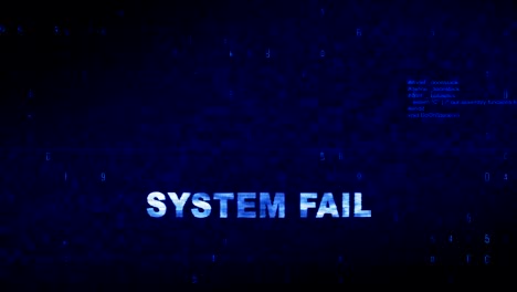 system fail text digital noise twitch glitch distortion effect error animation.