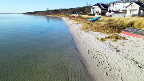 aerial view of hel peninsula at the baltic sea in poland, europe