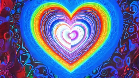 abstract heart with rainbow colors