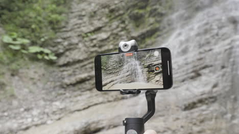 mobile phone video of waterfall