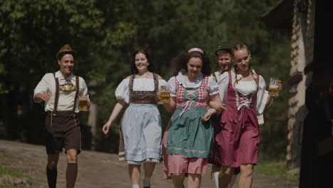 group of people in traditional german clothing
