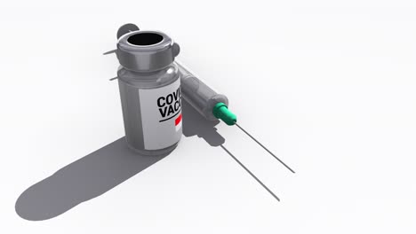 jeringuilla y botella de vacuna contra el covid-19 de mónaco