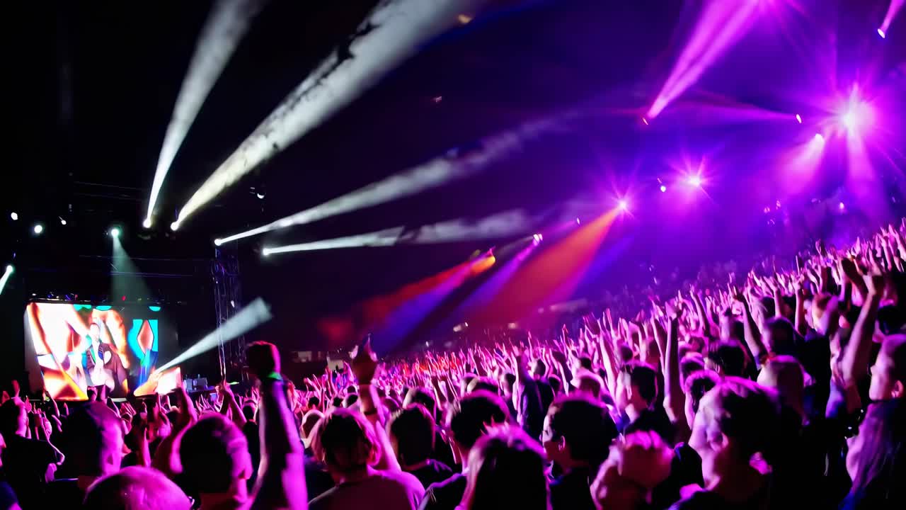 La folla energica del concerto