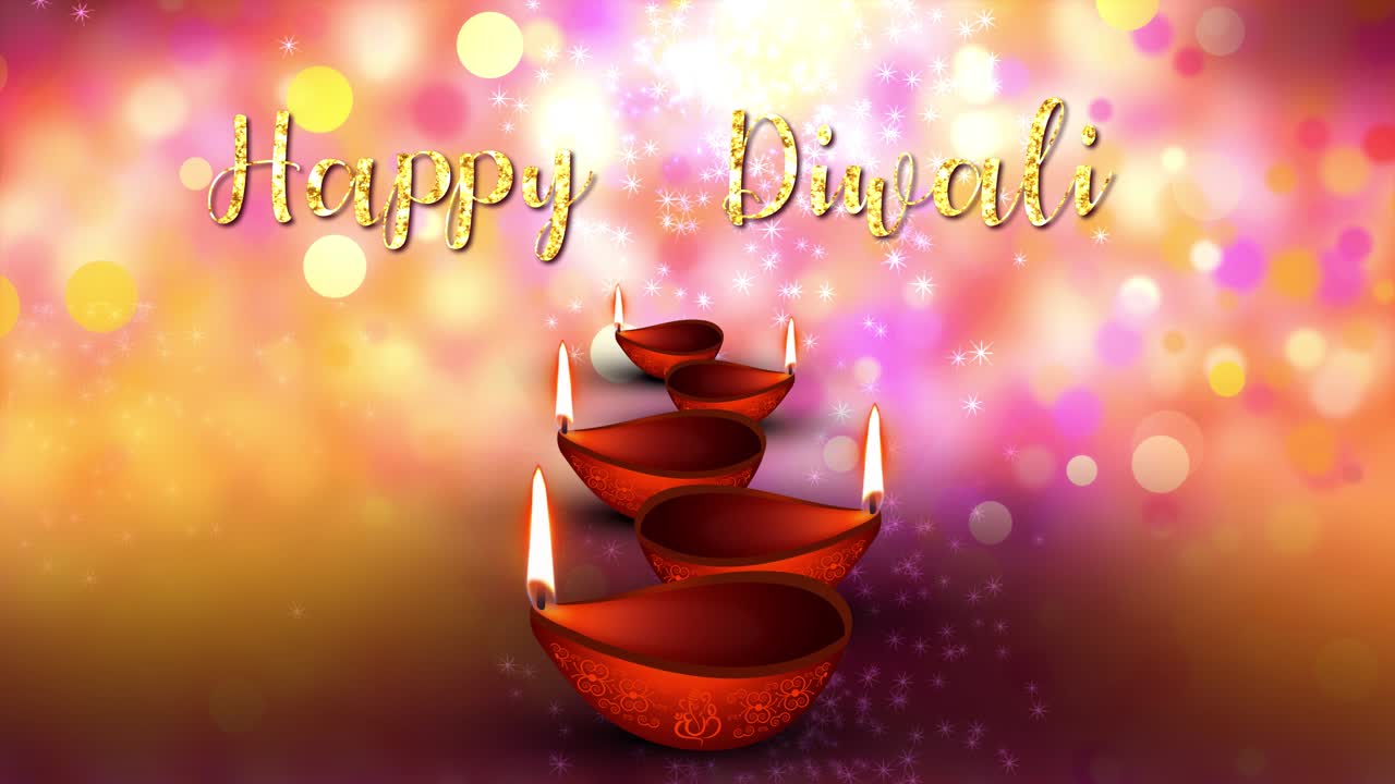 4k diya lamp with fire lighting for diwali deepavali or dipavali indian festival of lights loop