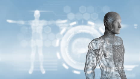 cuerpo humano con moléculas