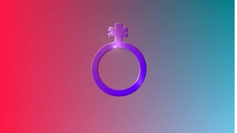 Animation-of-non-binary-symbol-on-blue-background