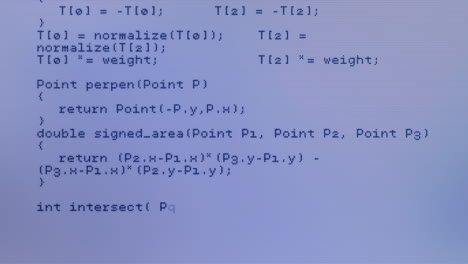 animación del procesamiento de datos sobre un fondo púrpura
