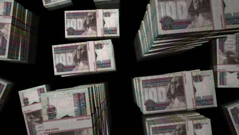 vuelo sobre la libra egipcia dinero billetes paquetes de animación de bucle
