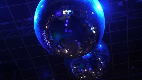 disco balls under blue light