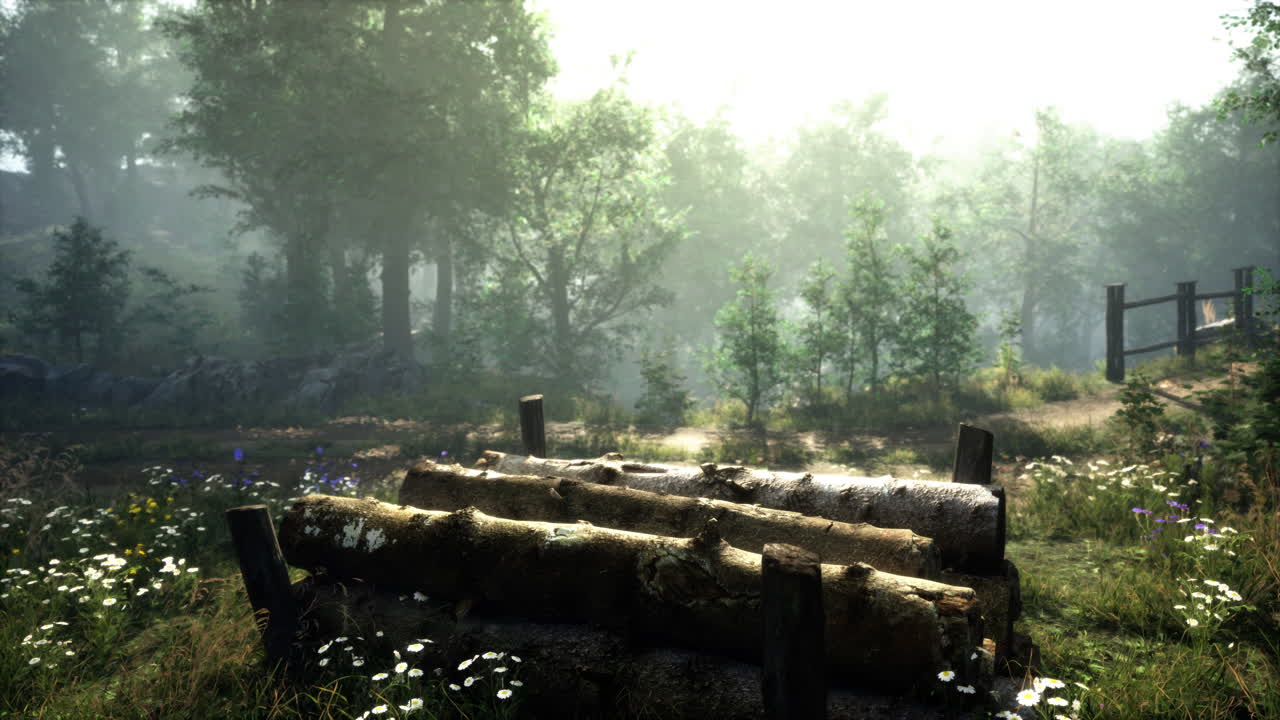 아름다운 안개 숲의 길