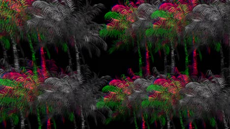 Colorful-and-monochrome-palm-trees-4k