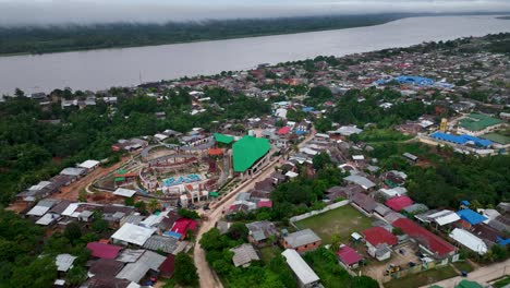 contamana, ucayali province, peru' - small town city on the amazon river jungle rainforest isolated