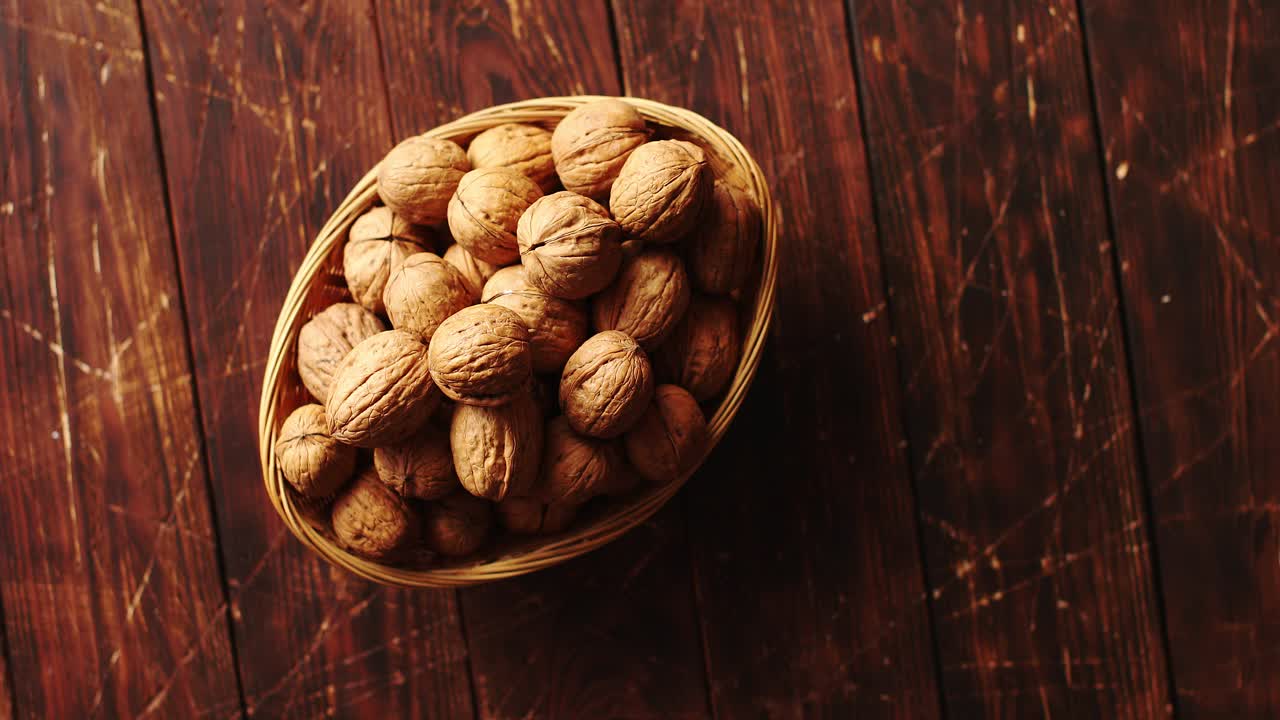 Bowl with fresh walnuts