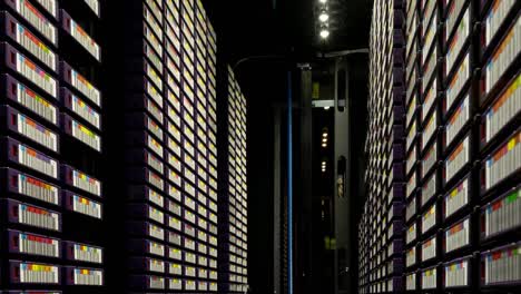 video of empty corridor with rows of computer servers