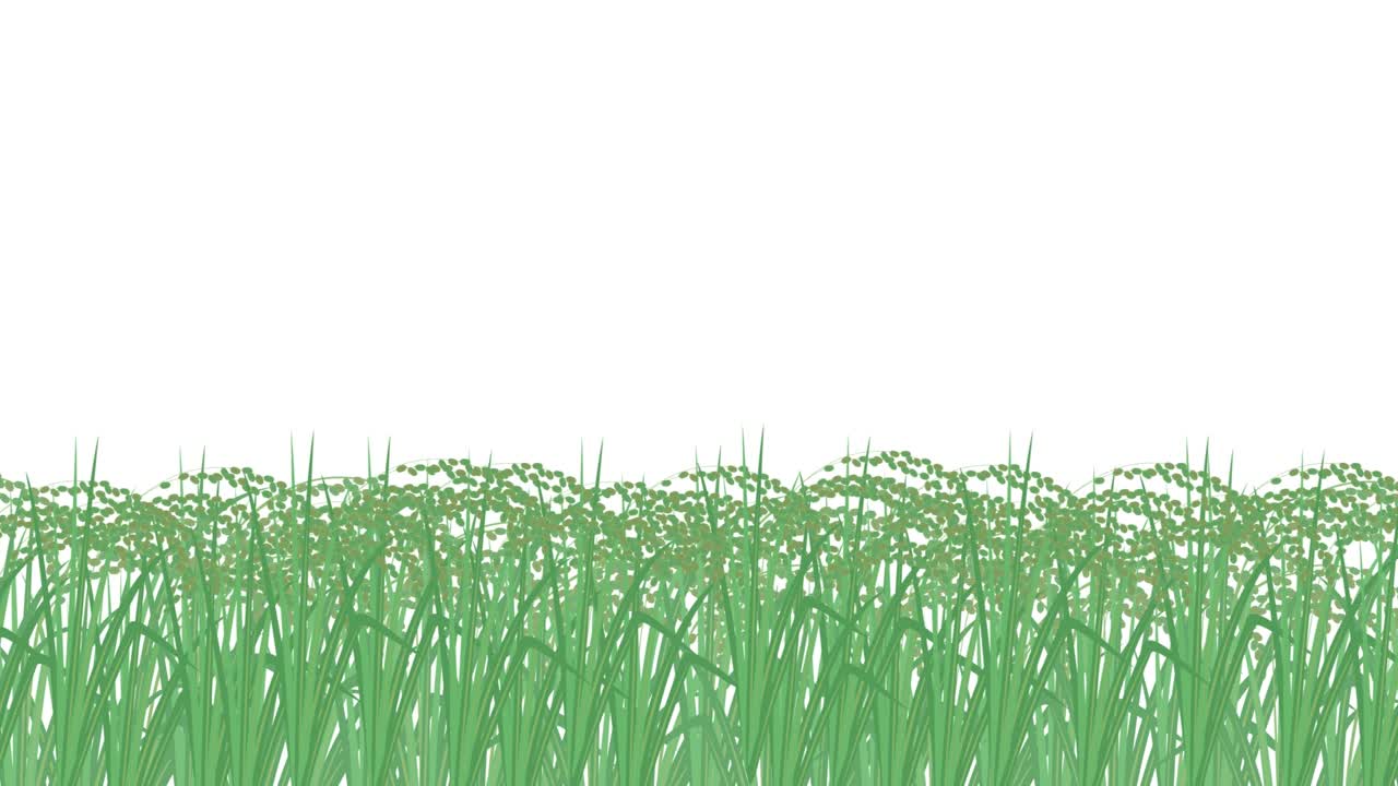 바람에 흔들리는 푸른  식물의 애니메이션 비디오입니다.