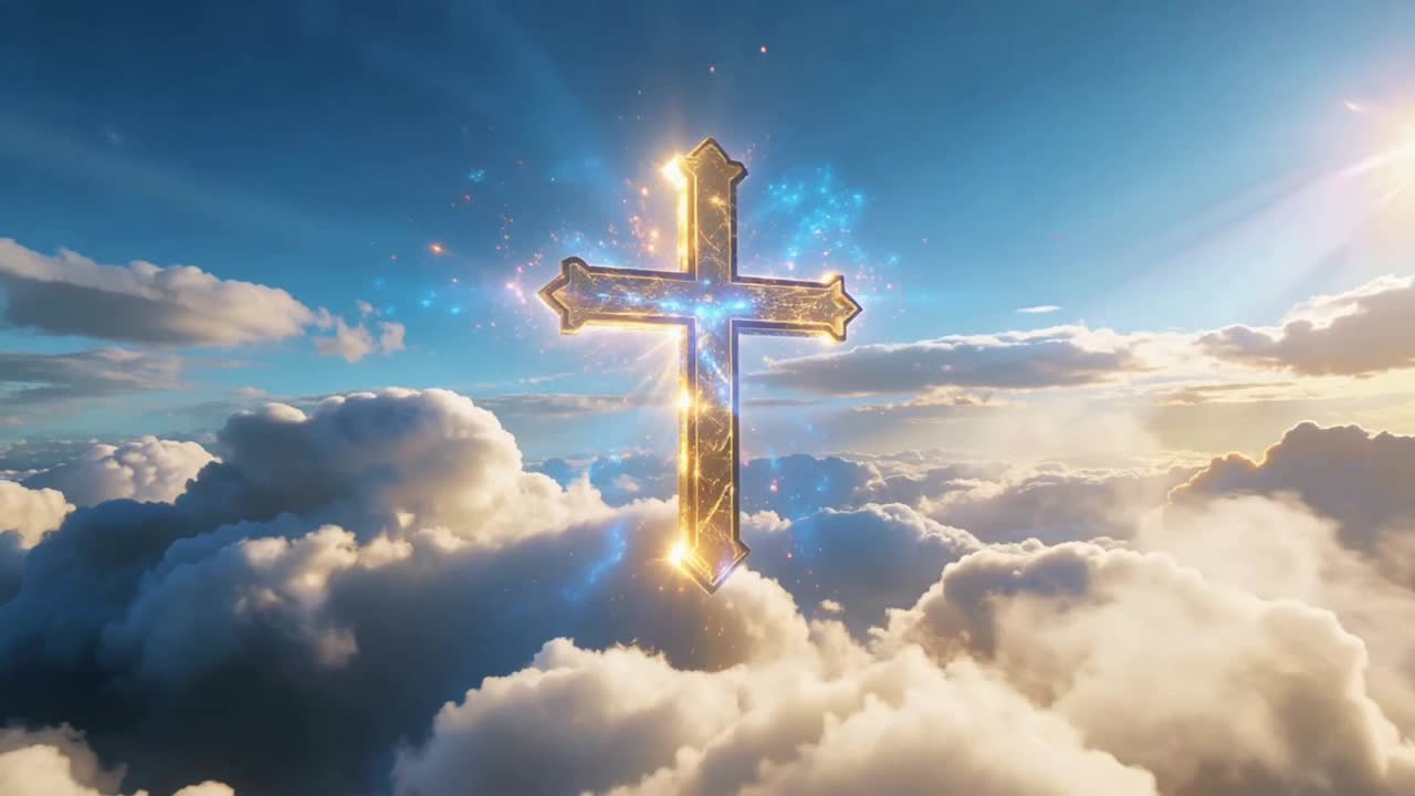 Sfondo di culto con croce cristiana.
