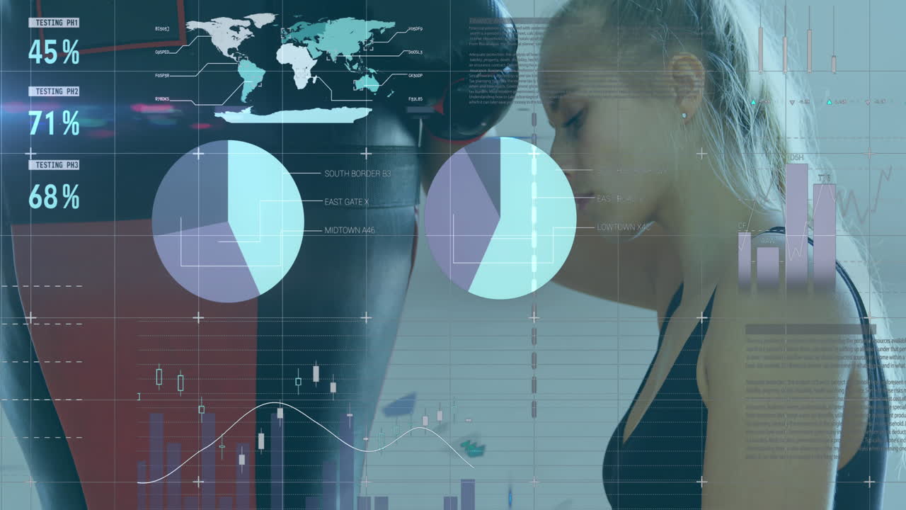 procesamiento de datos estadísticos contra el descanso del boxeador femenino