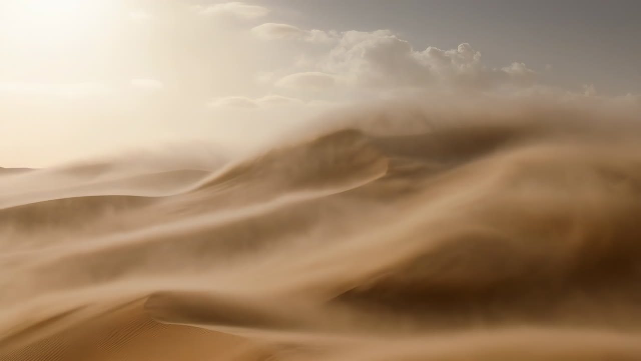 Sand Dunes in a Desert Sandstorm