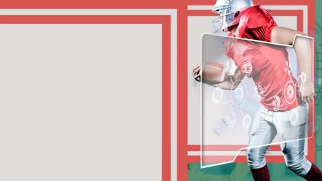 animación del procesamiento de datos sobre un jugador de rugby caucásico