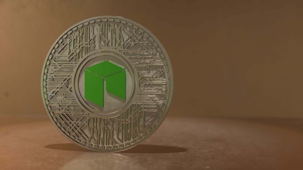 la moneda neo (neo) es una criptomoneda de cadena de bloques, una moneda alternativa en 3d.