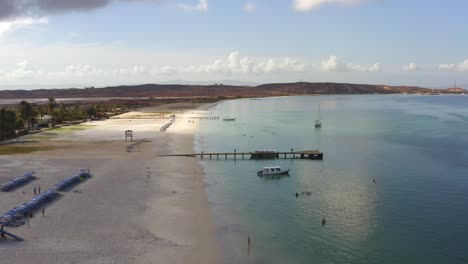 Flying-Over-Coche-Island-in-Venezuela-coast-during-the-day-with-empty-beach