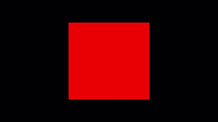 Animated Red Rectangle Expanding and Contracting on Black Background