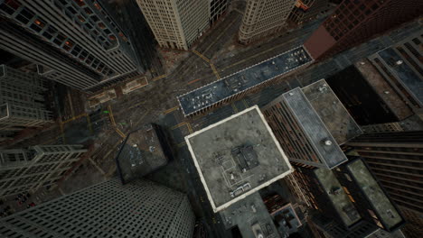 Aerial-view-of-New-York-downtown-building-roofs